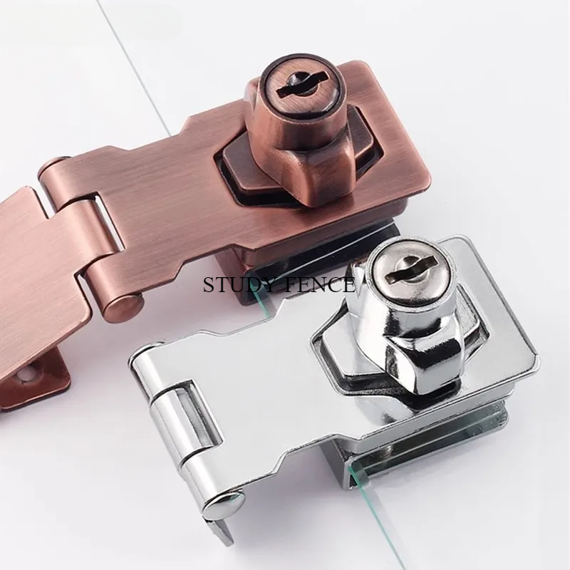 Furniture Hardware Stores - Non Punched กระจกประตูล็อค Store ตู้ล็อคในครัวเรือนสังกะสีอัลลอยด์ล็อคหัวเข็มขัดคีย์เฟอร์นิเจอร์ฮาร์ดแวร์อุปกรณ์เสริม