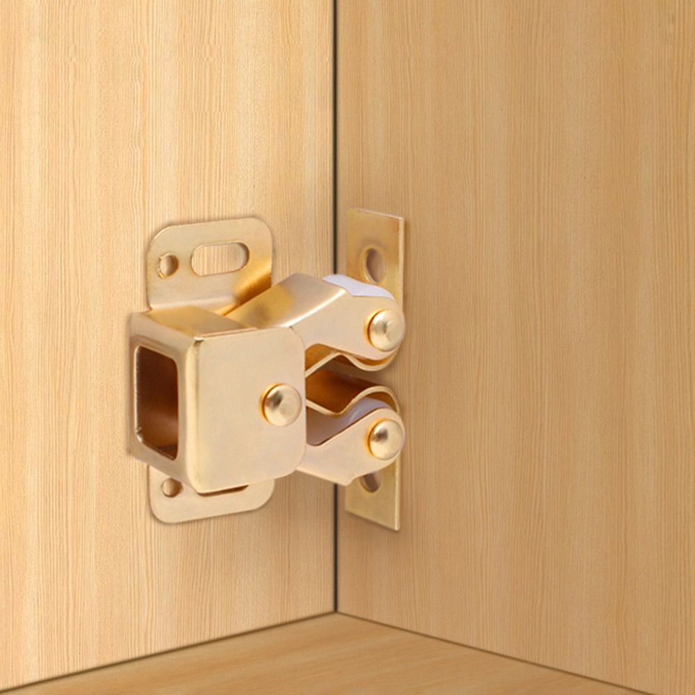 Magnetic Catch Door - ตัวล็อคตู้แม่เหล็กสีทองแดงโบราณ พร้อมกลไกโรลเลอร์แบบไม่ต้องใช้สกรู ตัวกันกระแทกประตูแม่เหล็ก ระบบกันกระแทก