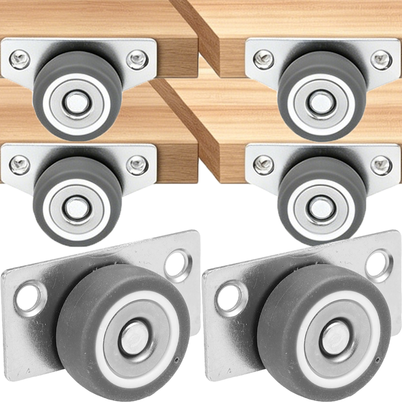 Furniture Hardware Lowes - ล้อเลื่อนแบบเงียบ 1-8 ชุด ติดตั้งด้านข้าง DIY สำหรับเปลี่ยนล้อไนลอนแบบเตี้ย
