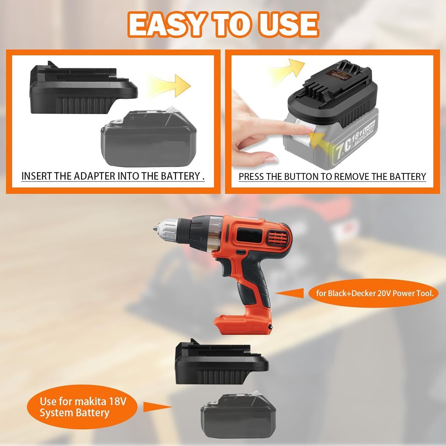 ตัวแปลงสำหรับเครื่องมือไร้สาย  - Black+Decker Tool Cordless บทวิจารณ์และราคา